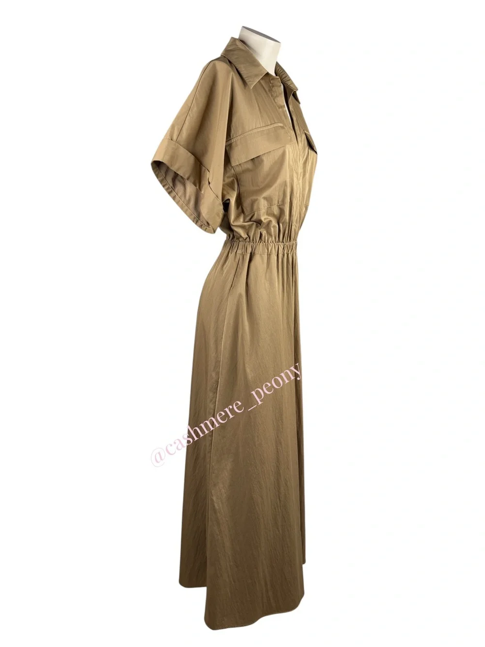 Abercrombie & Fitch Khaki Utility Safari Maxi Shirt Dress Small